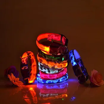 

LED Light Dog Collar Dogs Luminous Fluorescent Collar Camouflage Night Safety LED Glow Dog Harness Pet Dog Supplies