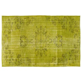 

Handmade Green Vintage Overdyed Turkish Area Rug 179x269 Cm-5'10''X8'10''