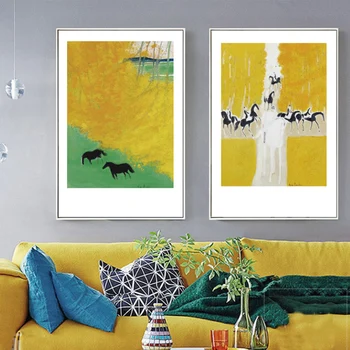 

Abstract Vintage Canvas Paintings Wall Art Oil Prints and Posters Pictures for Living Room Home Interior Decoration