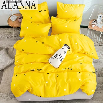 

Alanna T1013 Printed Solid bedding sets Home Bedding Set 4-7pcs High Quality Lovely Pattern with Star tree flower