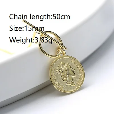 Leouerry, 925 пробы, серебро, 14 стилей, ожерелье с монетами, 18 K, Золотая серия, ожерелье с подвеской, для женщин, новинка, серебро 925, ювелирное изделие - Цвет камня: B