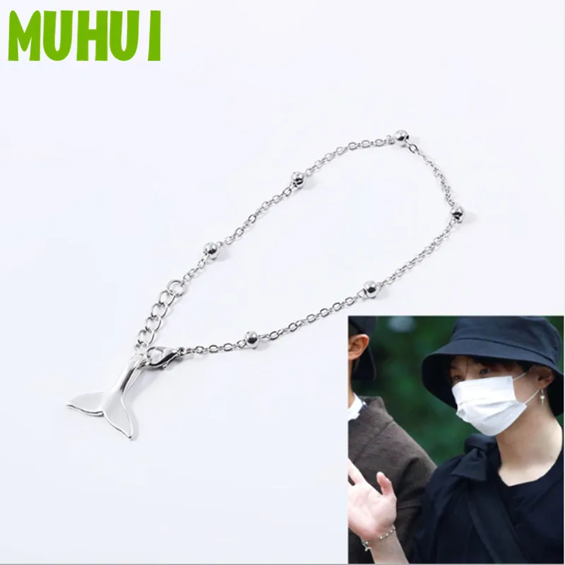 Kpop SUGA хвост дельфина браслет с подвеской женское украшение для мужчин