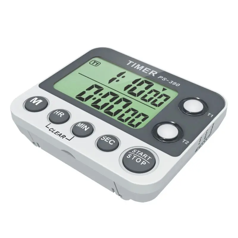 

2 Channel Timer Stopwatch Kitchen Cooking Countdown Alarm Clock Reminder 0.01s