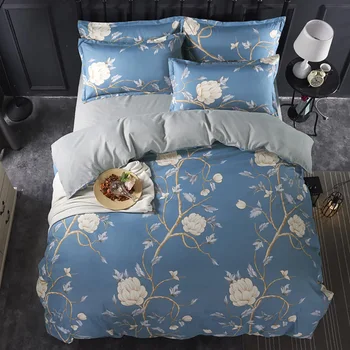 

Thumbedding King Size Bedding Set Classic Romantic Sweet Blue Floral Duvet Cover Queen Full Twin Single Unique Design Bed Set