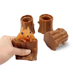 Cor bonito mal esquilo copo descompressão pitada música retrátil brinquedo pitada não mau espremer copo caneta titular brincadeira mole