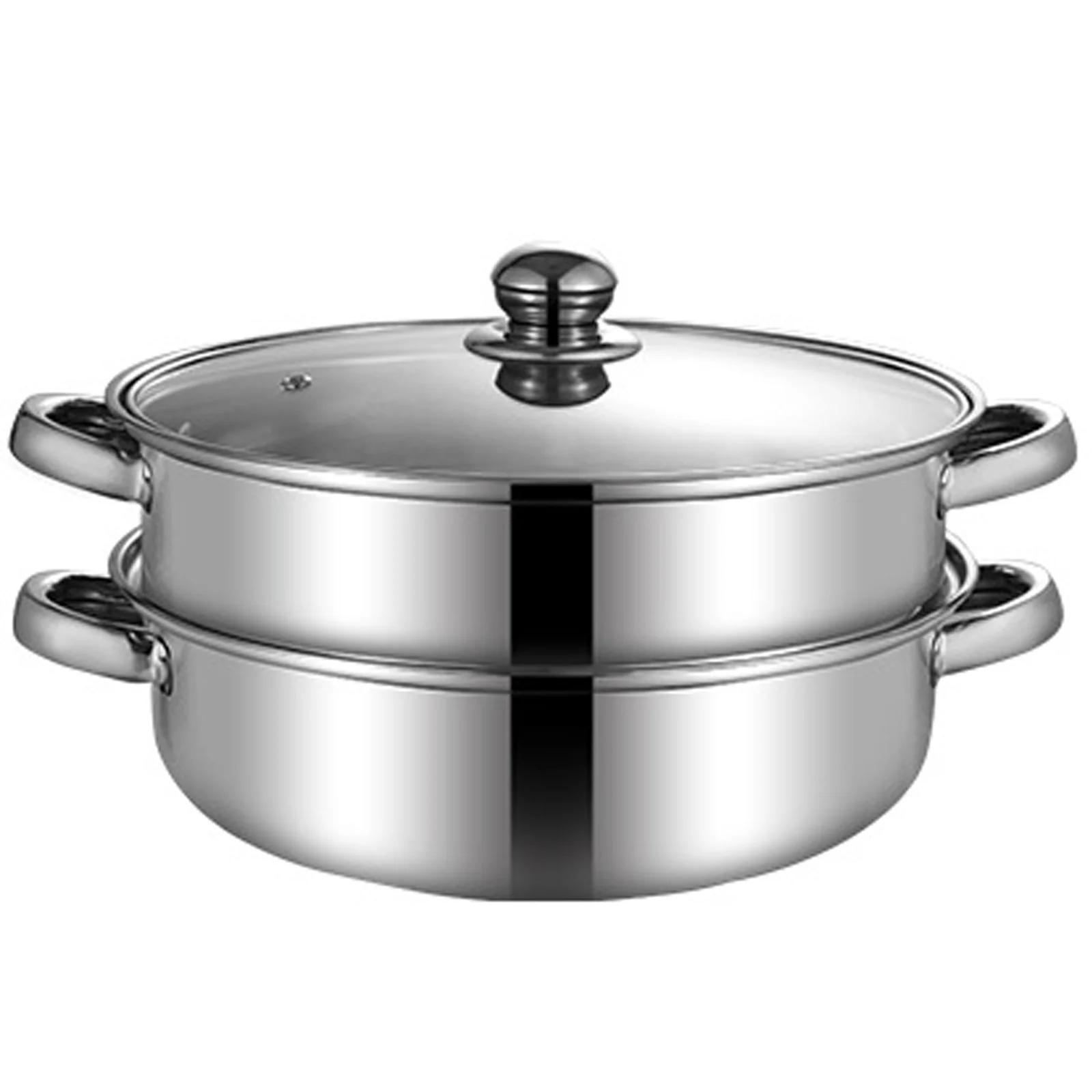 28cm /11 Inch Multifunctional Steam Pot Double Layers Stockpot Stainless Steel Steamer Cooking