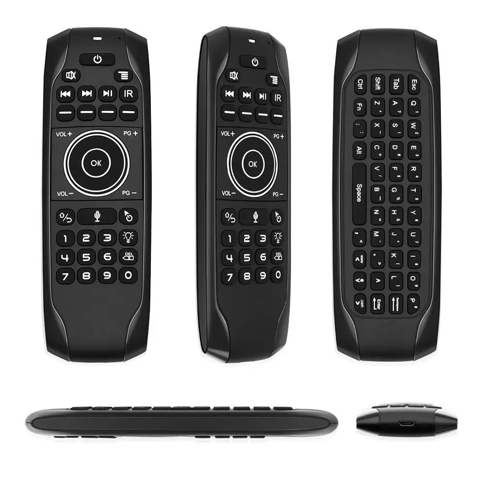 최신 G7V PRO 백라이트 음성 자이로 스코프 무선 에어 마우스 러시아어 영어 키보드 2.4G 스마트 음성 원격 제어