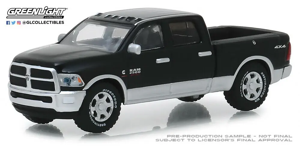 Зеленый светильник 1:64 2018 Dod ge Ram 2500 большой рожковый урожай черный сплав