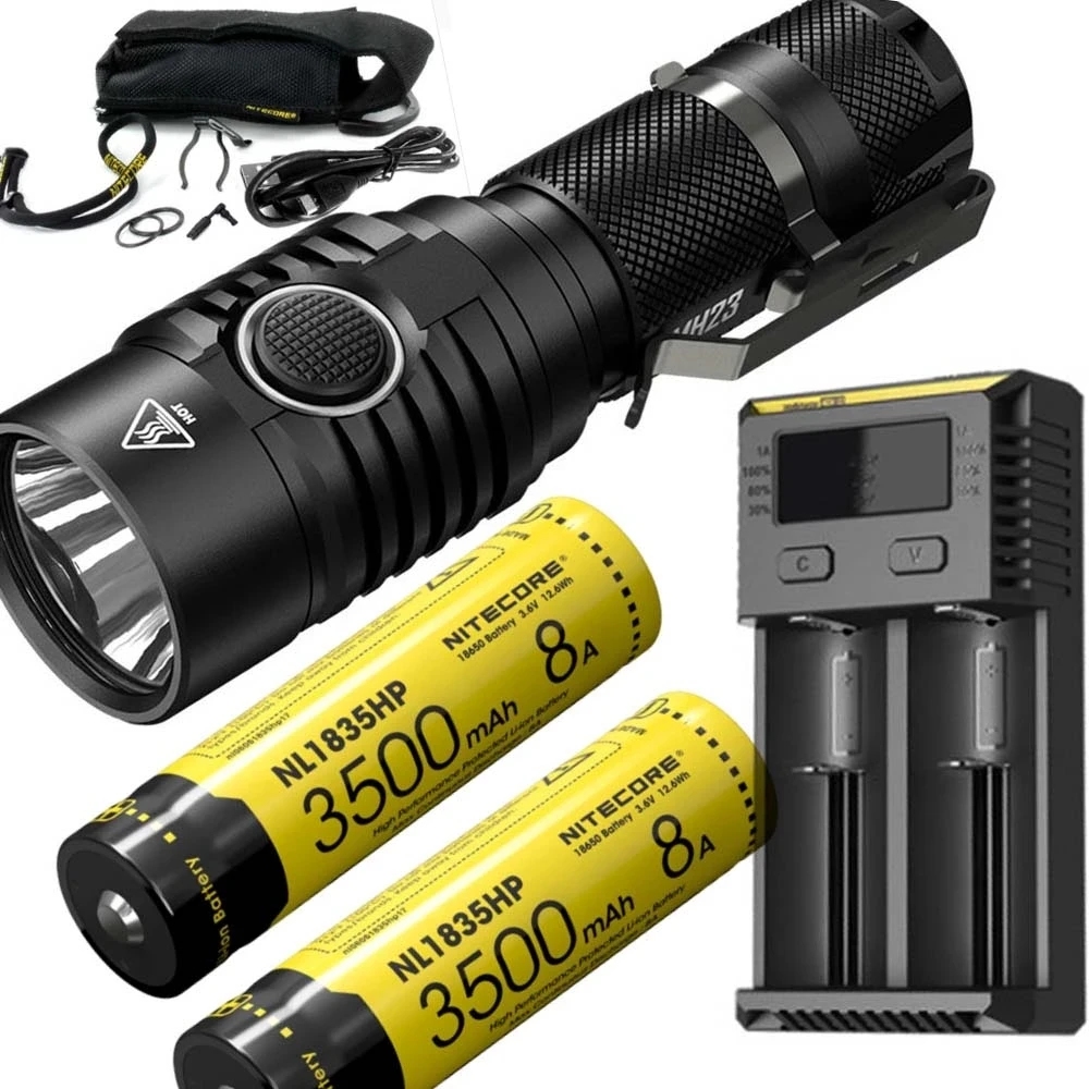 NITECORE MH23 USB Перезаряжаемый светильник-Вспышка Комплект CREE XHP35 HD max 1800 люмен дальность луча 294 м фонарь с тактической ручкой светильник