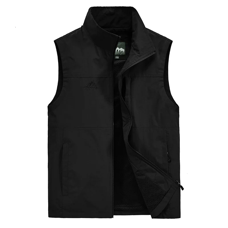 Black 7XL Открытый Пешие прогулки Рыбалка тактический жилет унисекс без рукавов свободная износостойкая альпинистская фотография Мульти Карманный жилет - Цвет: Black