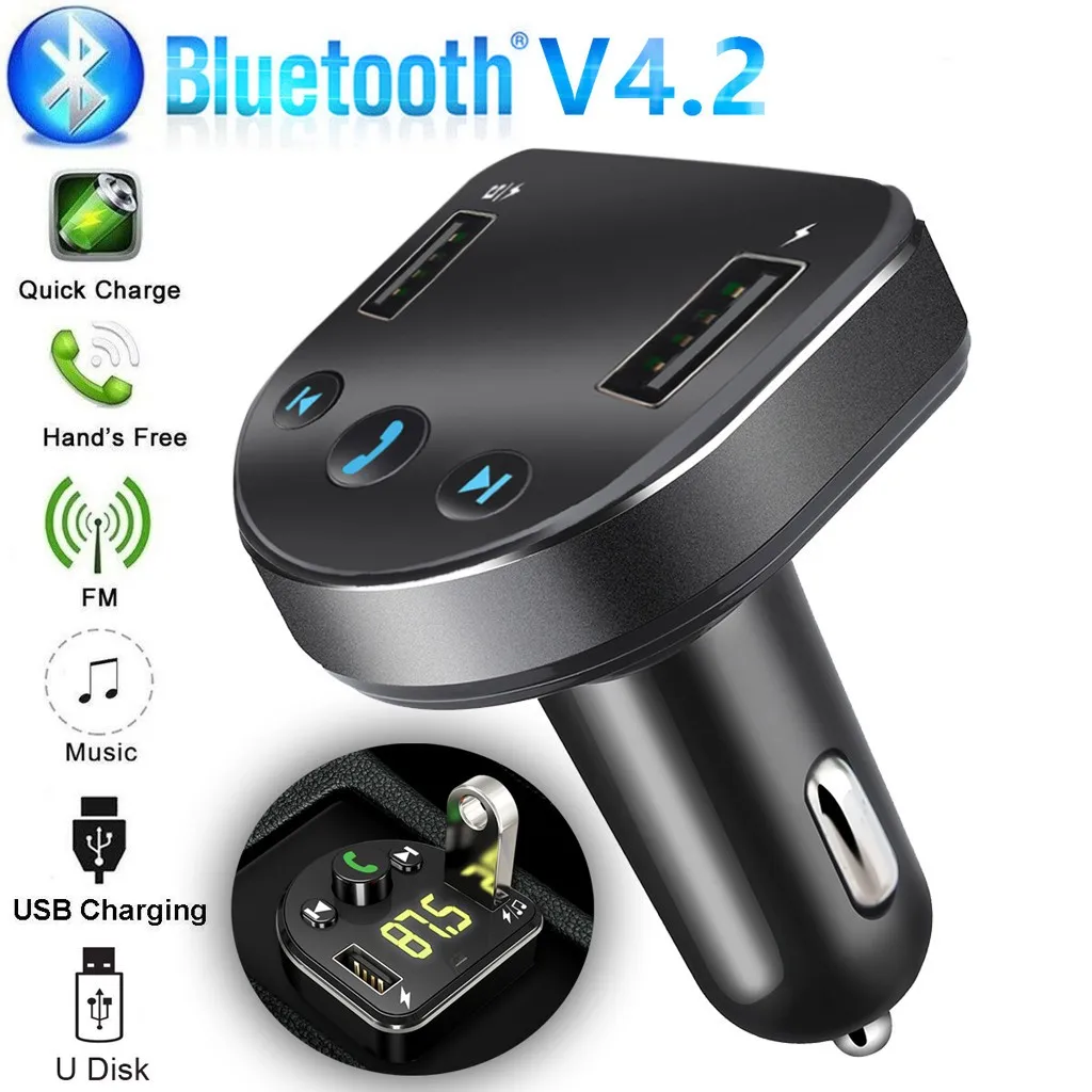 CARPRIE fm-передатчик модулятор Bluetooth Handsfree автомобильный комплект автомобильный аудио mp3-плеер с 3.1A Быстрая зарядка двойной USB Автомобильное зарядное устройство