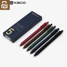 5 قطعة/الحزمة Youpin KACO 0.5 مللي متر تسجيل القلم توقيع القلم السلس الحبر الكتابة دائم توقيع 5 ألوان للطلاب مدرسة/مكتب عامل