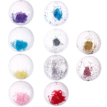 

Children Bling Transparent Swimming Ball Toys Round Inflatable Sequins Inside PVC Beach Ball Swimming Pool Floating Toy