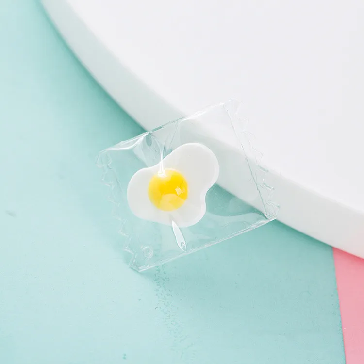 10 шт. ПВХ прозрачная Конфета Kawaii фрукты искусственные продукты Flatback Смола Кабошон наполнитель DIY серьги ювелирные изделия аксессуары Скрапбукинг - Цвет: egg