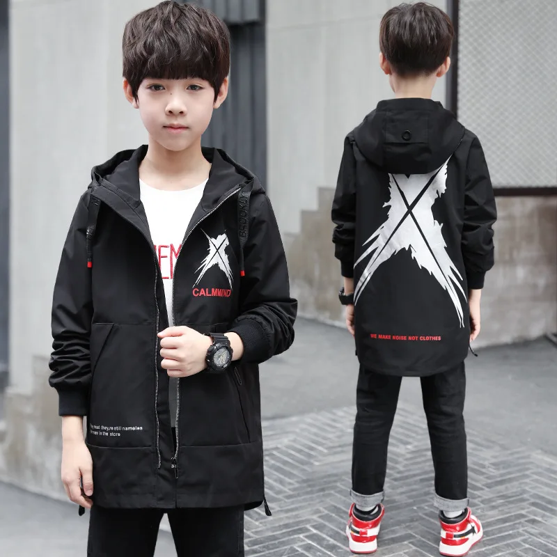

BOY'S Mid-length Trench Coat 2018 Autumn Clothing New Style Korean-style Children Casual Tops Big Boy Autumn Coat Fashion Clothi