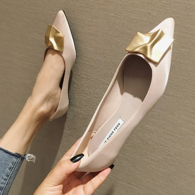 Women Flats 2021 Summer New Solid Color Stylish Lady Flat Heel Shoes Pointed Toe Pink Sky Blue 31-46 Female Slipons Leather 4