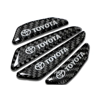 

4pcs Carbon Fiber Protector Car Sticker for Toyotas Corolla Yaris Rav4 Avensis Auris Camry C-hr 86 Prius Car Accessories Gadgets