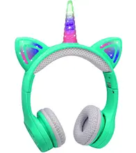 Unicorn kids headphones wireless cat ear kids wireless headphones for boys girls game toddler school light up headset