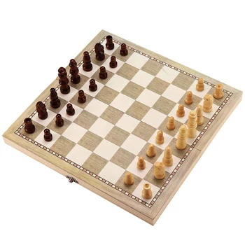 

3 In 1 Wooden Folding Magnetic Chess Set Solid Wood Chess Board Magnetic Pieces Entertainment Board Game Children Gift Chess Set