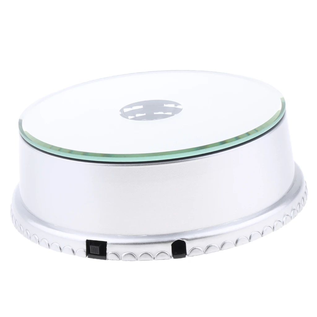 Stable Tempered Glass Mirrored Display Base ABS Electric Rotating Turntable