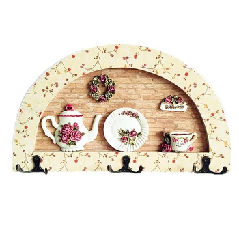 

Space Saving Home Semicircle Shape Keys European Style Wooden Coat Hat Vintage Hanging Hook Holder Kitchen Decorative Simple