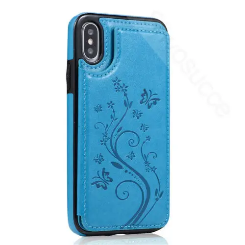 Синий Магнитный кожаный чехол-портмоне для samsung S8 S9 S10 Plus - Цвет: Синий