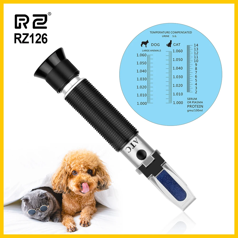 RZ Refractometer Clinical Medical House Pet Dog Cat Protein Serum Plasma Hemoglobin Tester Urine Specific Gravity RZ126 | Инструменты