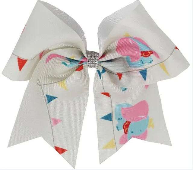 color 8 2 шт./UPICK цвет большой " Cheer лук конский хвост держатель печати 3 дюйма ленты для девочек банты для волос черлидинг с эластичными лентами - Цвет: color 8