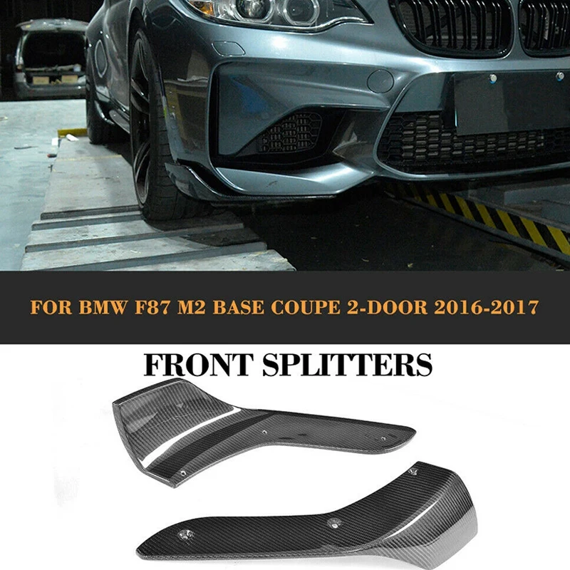 Углеродное волокно передний бампер сплиттеры губы Cupwings створки Winglets для BMW 2 серии F87 M2 База купе 2-двери