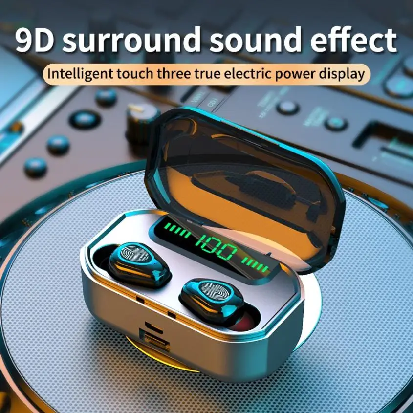 Bluetooth Wireless Earbuds Waterproof TWS LED Display Headphones with Mic Mini Earphone HIFI Sound Game Headset for Android Ios