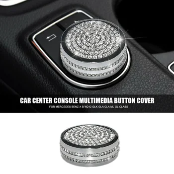 

Metal+Rhinestone Multimedia Button Cover Replacement Parts Accessories Car Auto