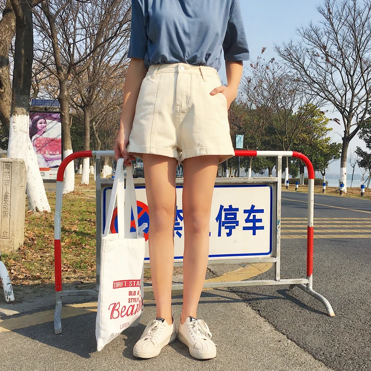 S-XL, 2XL размера плюс летние шорты с высокой талией, женские джинсовые шорты, женские повседневные шорты(0920