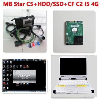 

MB Star C5 SD Compact 5 with Used Tablet CF C2 I5 4G SSD V2020 06 Software DTS Vediamo Auto with online programminDiagnosis tool