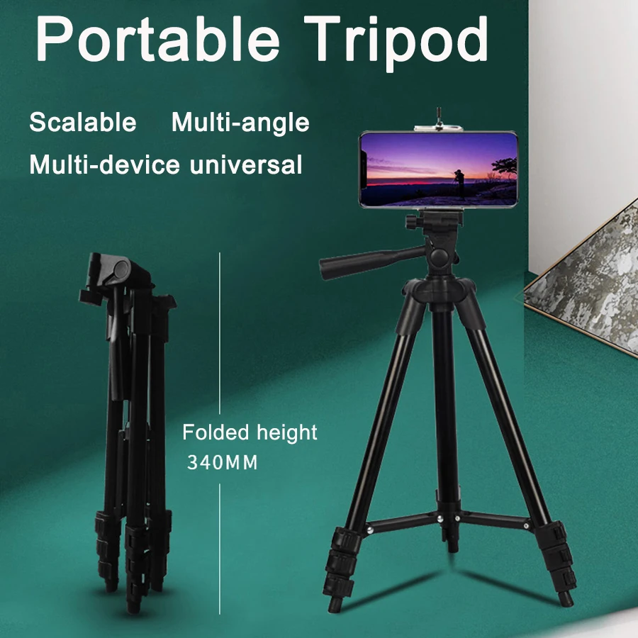 Liga de Alumínio Kits com Luz de Preenchimento Vídeo para Xiaomi Mamen Portátil Tripé Vlogging Huawei Telefone Câmera Universal 3120 - Image 2