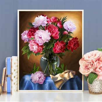 

Huacan New Diamond Painting Full Square Flower Rhinestone Picture Embroidery Sale Diamond Mosaic Cross Stitch Drop Ship