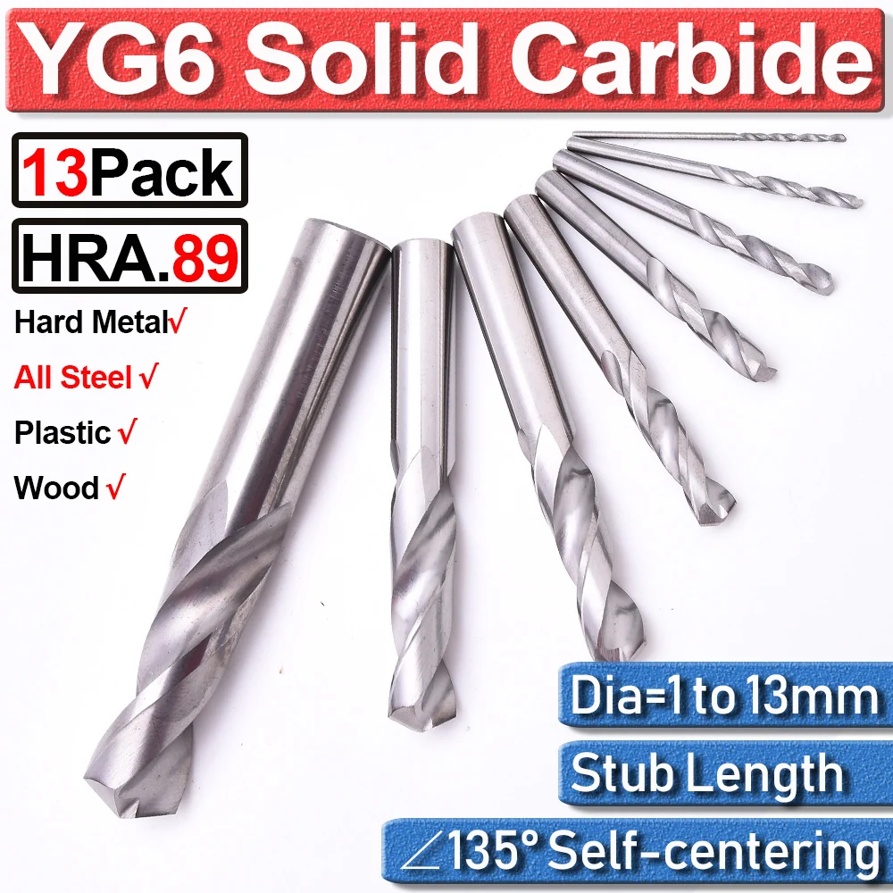 Carbide Stub Drill Set Drill Bit Set Guide Set 1 13mm Steel