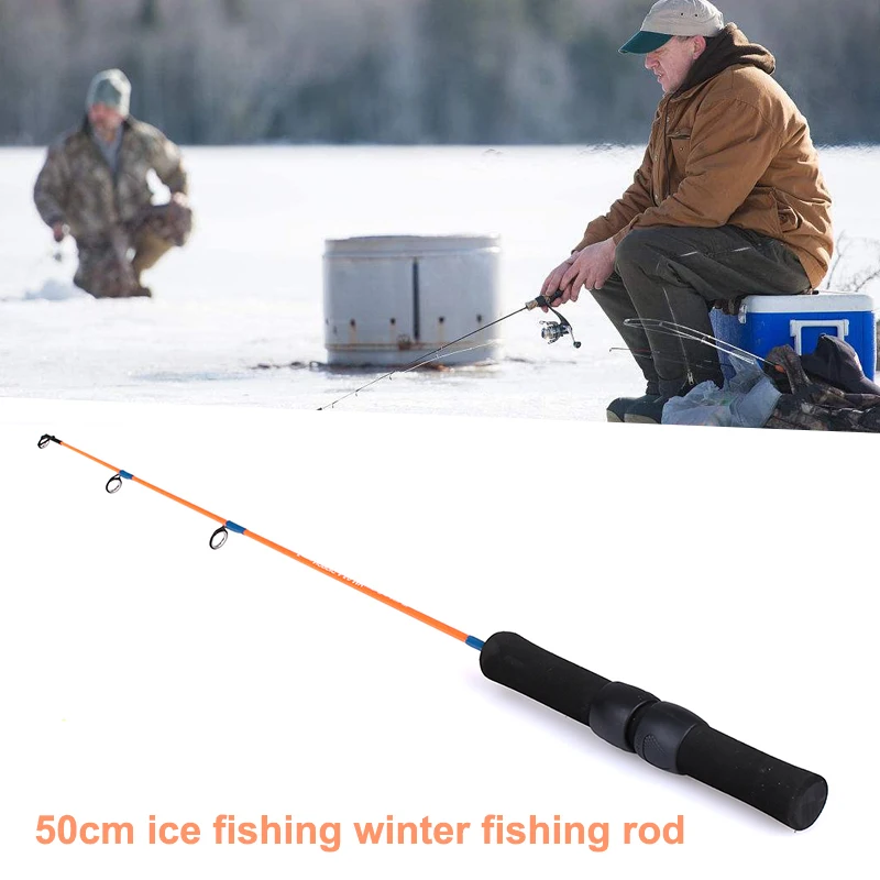 

Orange Winter Fishing Practical Fishing Rod Portable Fisheries Reservoir Fishing Gear Outdoor Lake Angler Pond FRP Dropshipping