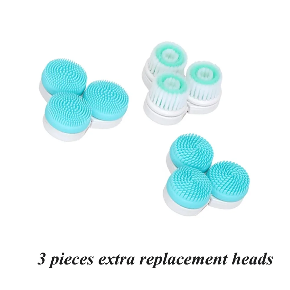 Extra heads BLUE 3D V подтяжка лица очищающая щетка для лица Электрический Уход за лицом Очищающая щетка для удаления угрей акне Очищающая поры машина, водонепроницаемый - Цвет: Extra heads BLUE