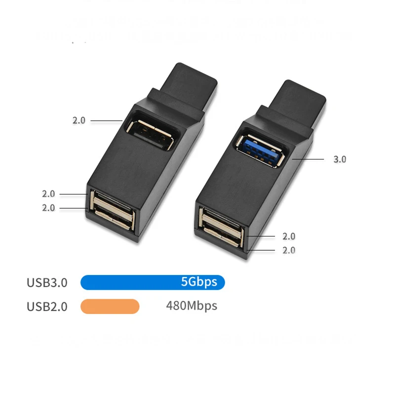 3 Порты и разъёмы usb-хаб мини USB 2,0 3,0 высокого Скорость концентратор разделитель поля для портативных ПК U диск кард-ридер для iPhone Xiaomi Мобильный телефон концентратор