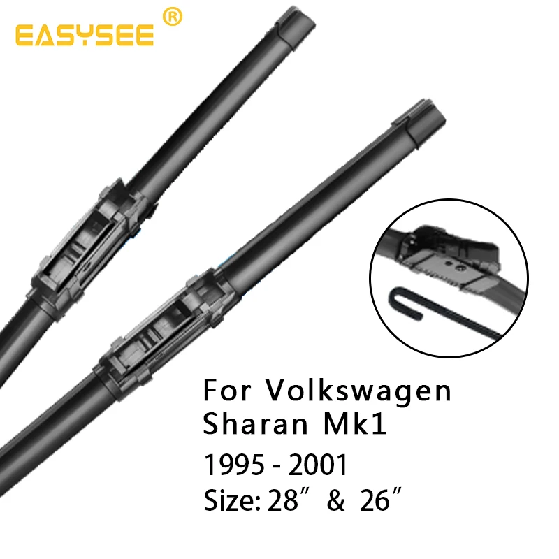 

Wiper Blades for Volkswagen Sharan Fit Heavy Duty Hook Arms / Side Pin Arms / Push Button Model Year From 1995 to 2017 2018 2019