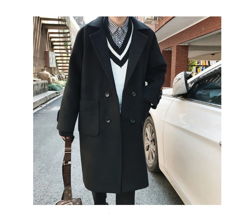Winter Windproof Outwears Men Fashion Jackets Men Slim Fits Coats Business Mens Long Black Hot Sale Abrigo Largo Hombre