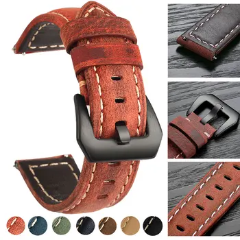 

20mm 22mm Leather Watch Band For Amazfit Huawei Samsung Galaxy Watch 46mm 42mm Gear S3 Strap Replacement Straps