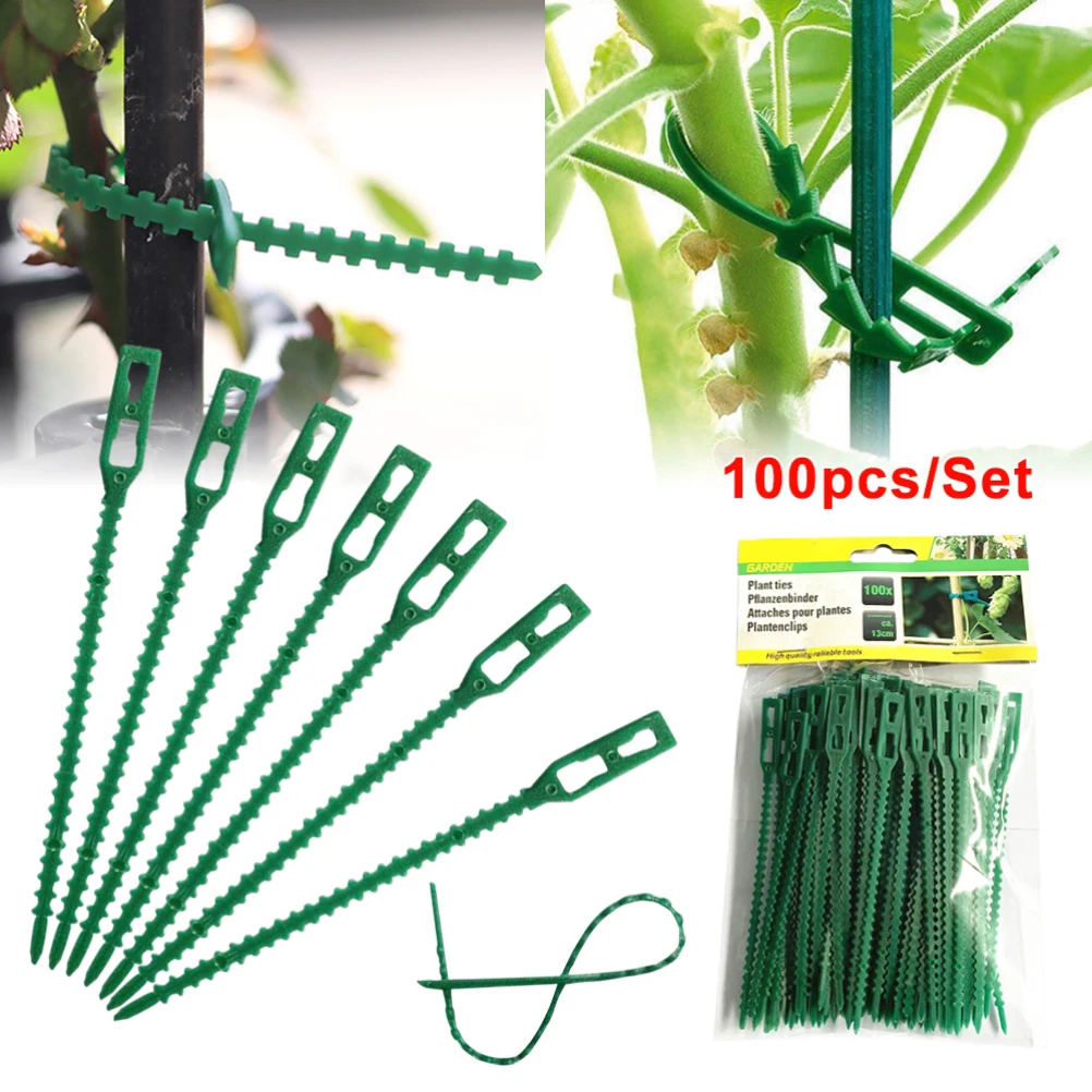 Reusable Plastic Flexible Plant Cable Tree Plant Support Garden Greenhouse Ties 