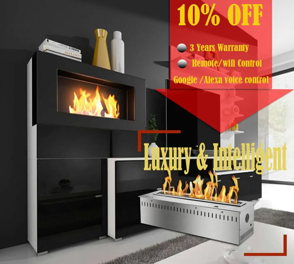 Inno living 30 inch stainless steel bioethanol remote fireplaces ethanol fire insert | Обустройство дома