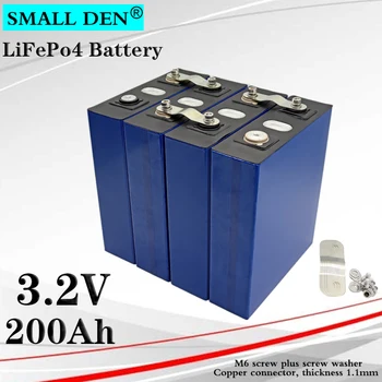 

New 4PCS 3.2V 200Ah lifepo4 battery pack, 12V 24V solar system electric vehicle RV large capacity battery pack