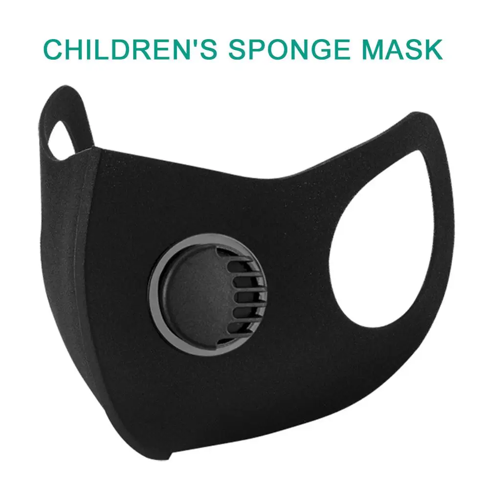 New Spong Black Valve Kid Child Mask Mouth Face Masks Anti PM2.5 Dust Maske Washable Reusable Mouth Cover PM2.5 Filter 2