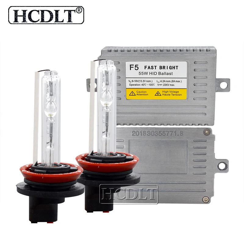 HCDLT 55W HID Slim Ballast Xenon Kit H1 H3 H7 H11 9005 9006 HID Replacement Headlight Conversion kit 4300K 5000K 6000K 8000K (1)