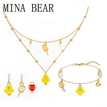

High quality SWA 2020 new TENNIS level necklace. Cute Sally and Racquet Decoration Female Fashion Jewelry