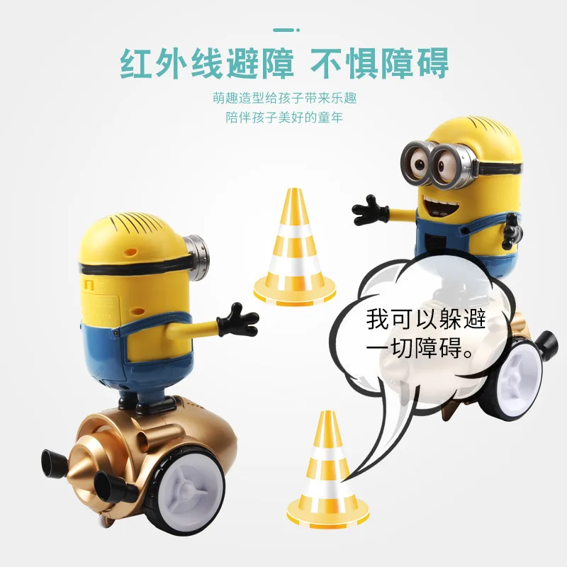 

Small Yellow People Despicable Me Genuine Authorized Universal Spray Infrared Sensing Balance Car Shining Voice Kids Toy