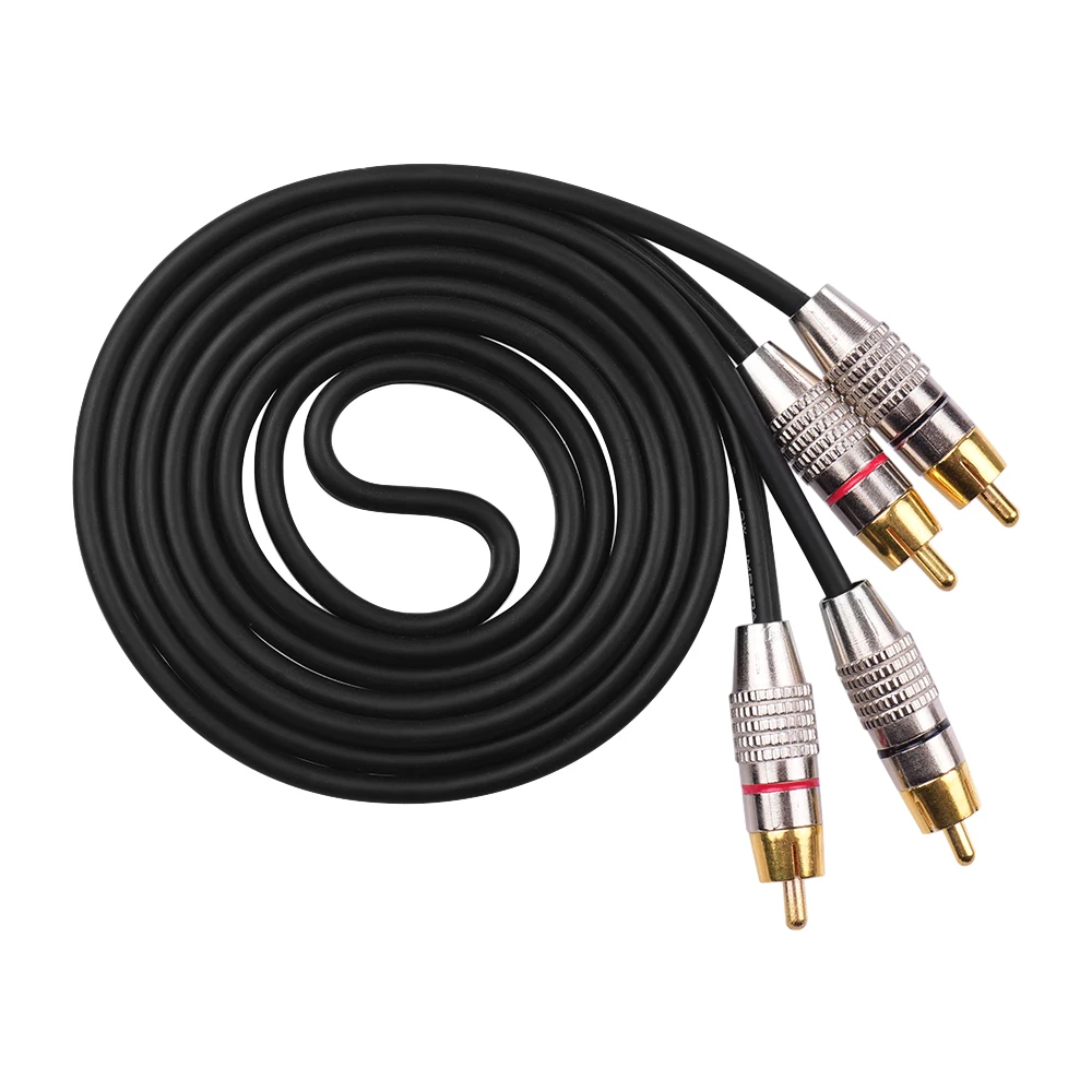 Длинные аудио-видео соединительные провода 2RCA к 2RCA Стерео аудиокабель RCA шнуры Позолоченные соединительные провода/кабель